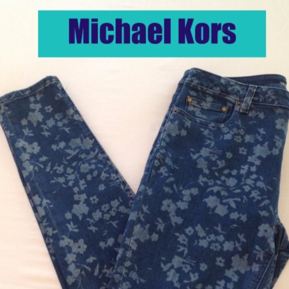 NWT Michael Kors Selma Skinny Print HIghRise Jeans